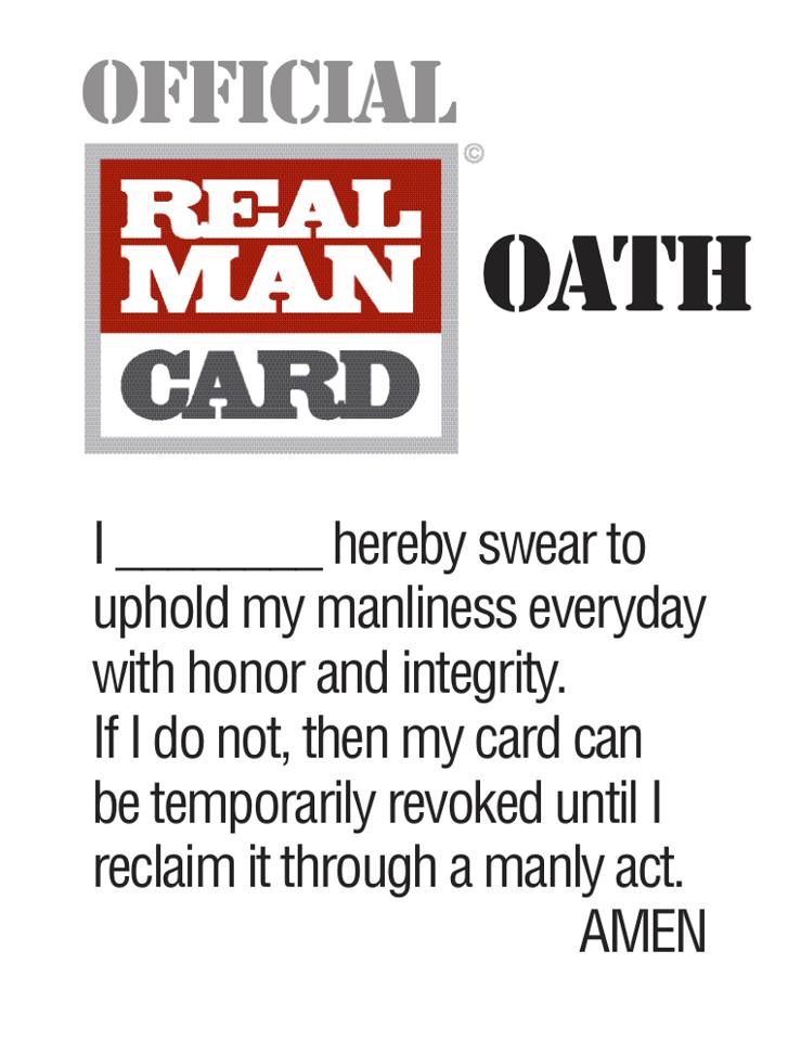 Official Real Man Card Holder