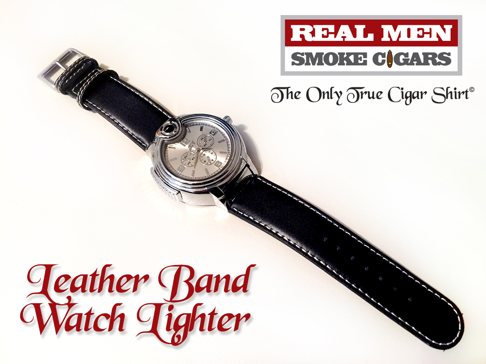 Leather Band Lighter Watch
